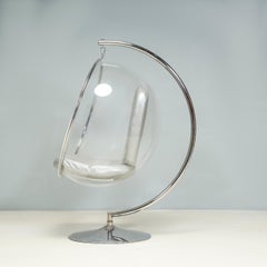 Eero Aarnio Originals, Silberner Ledersessel „Bubble Chair“, 2017