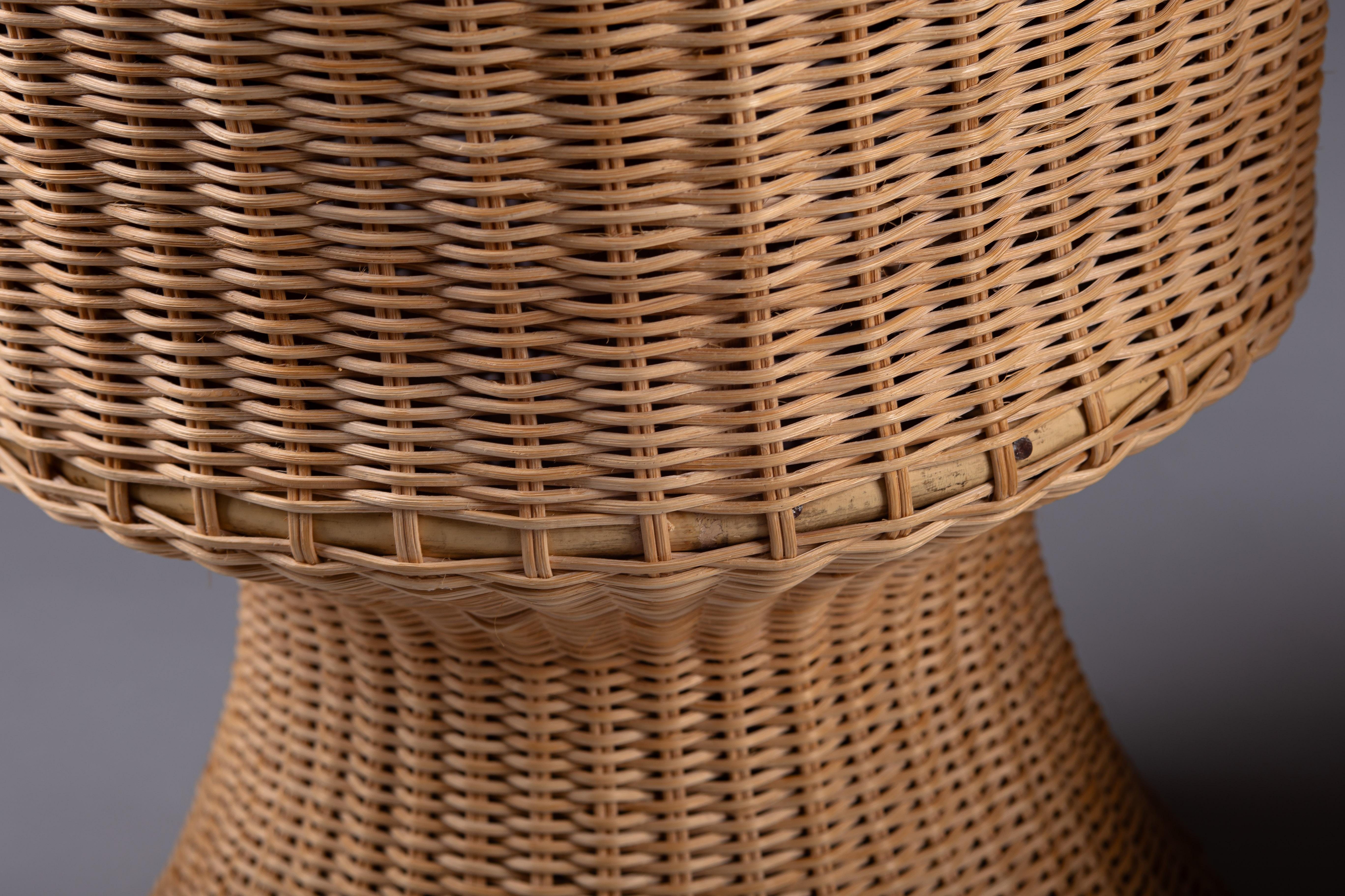 20th Century Eero Aarnio, pair of rattan Juttu stools For Sale
