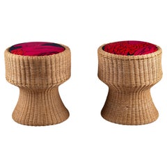 Eero Aarnio, pair of rattan Juttu stools