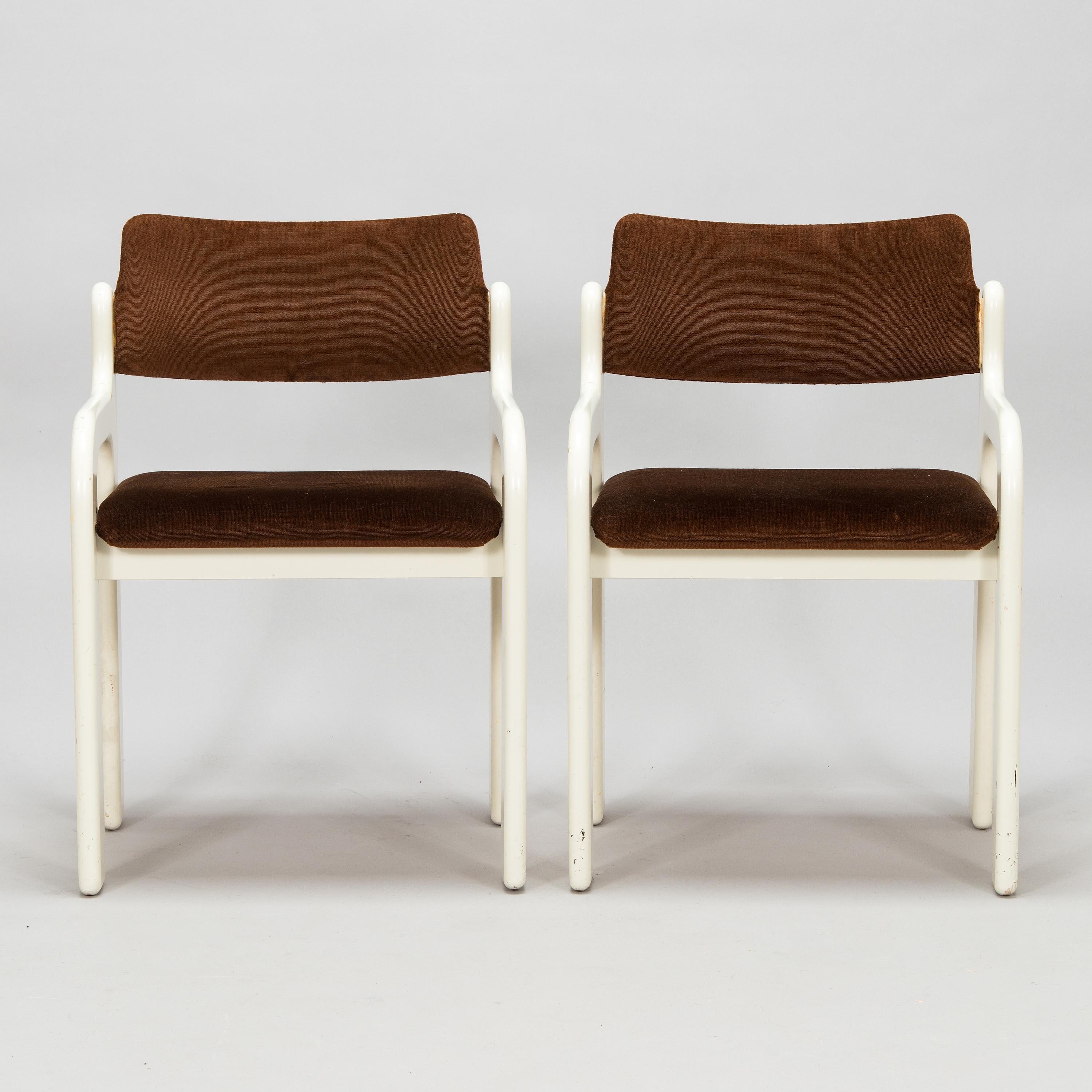 Velvet Eero Aarnio set of 6 Chairs Model Flamingo for Asko Finland Marked, 1970s