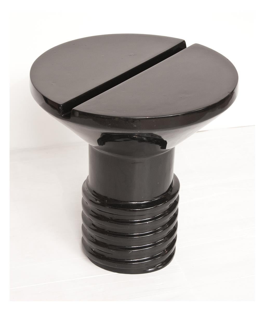 Finnish Eero Aarnio Small Black Screw Table For Sale