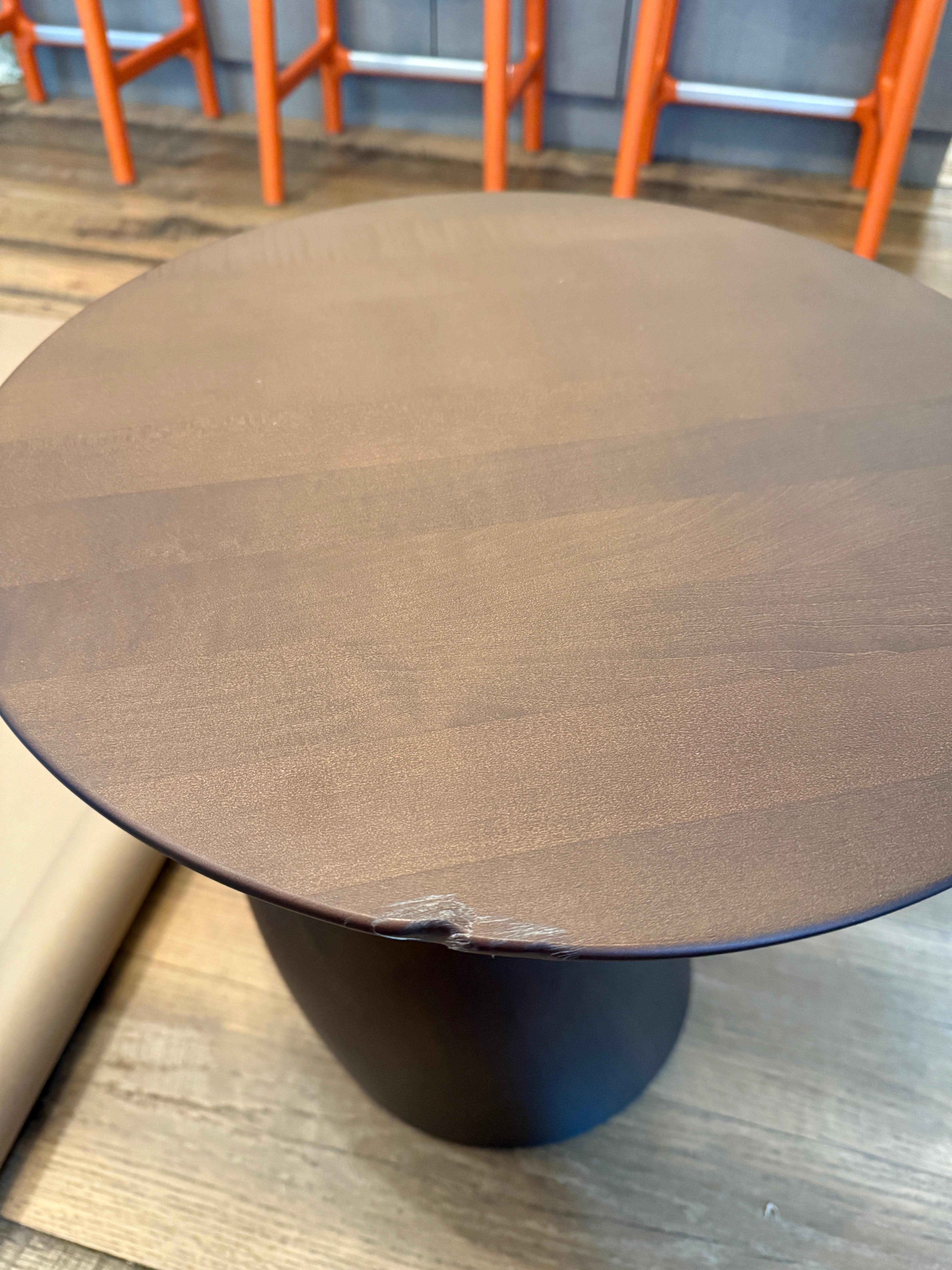 Eero Aarnio Small Walnut Parabel Table in STOCK In Good Condition For Sale In New York, NY