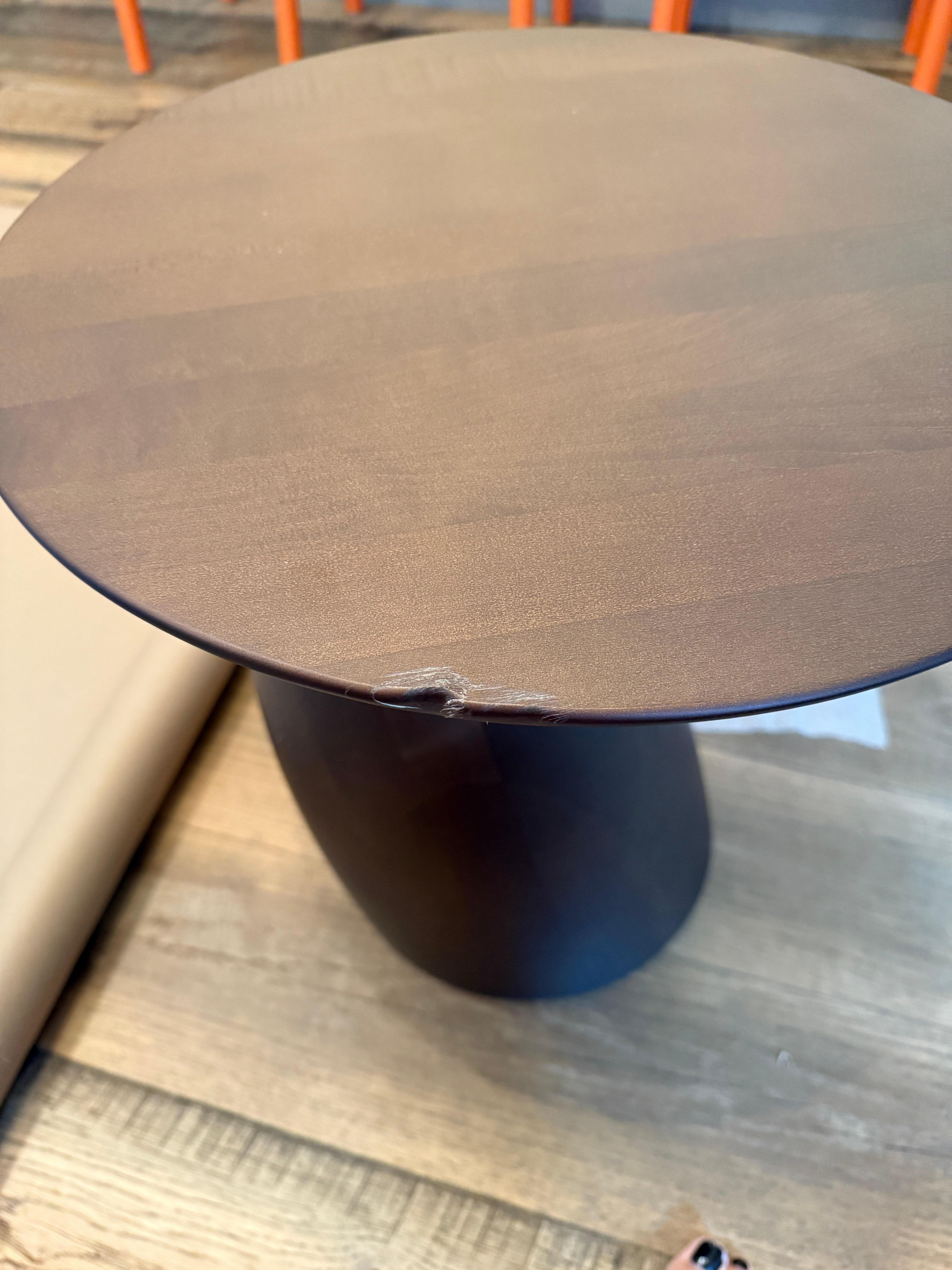 Eero Aarnio Small Walnut Parabel Table in STOCK For Sale 1