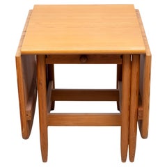Eero Aarnio  Solid Pine wood drop leaf dining table  Laukaan Puu 1970s