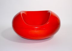Eero Aarnio Space Age Pastille Vintage Red Fiberglass Armchair, 1960s, Finland