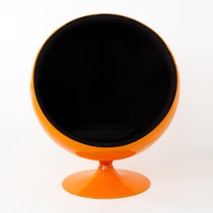 Eero Aarnio Style Midcentury Orange Ball Chair