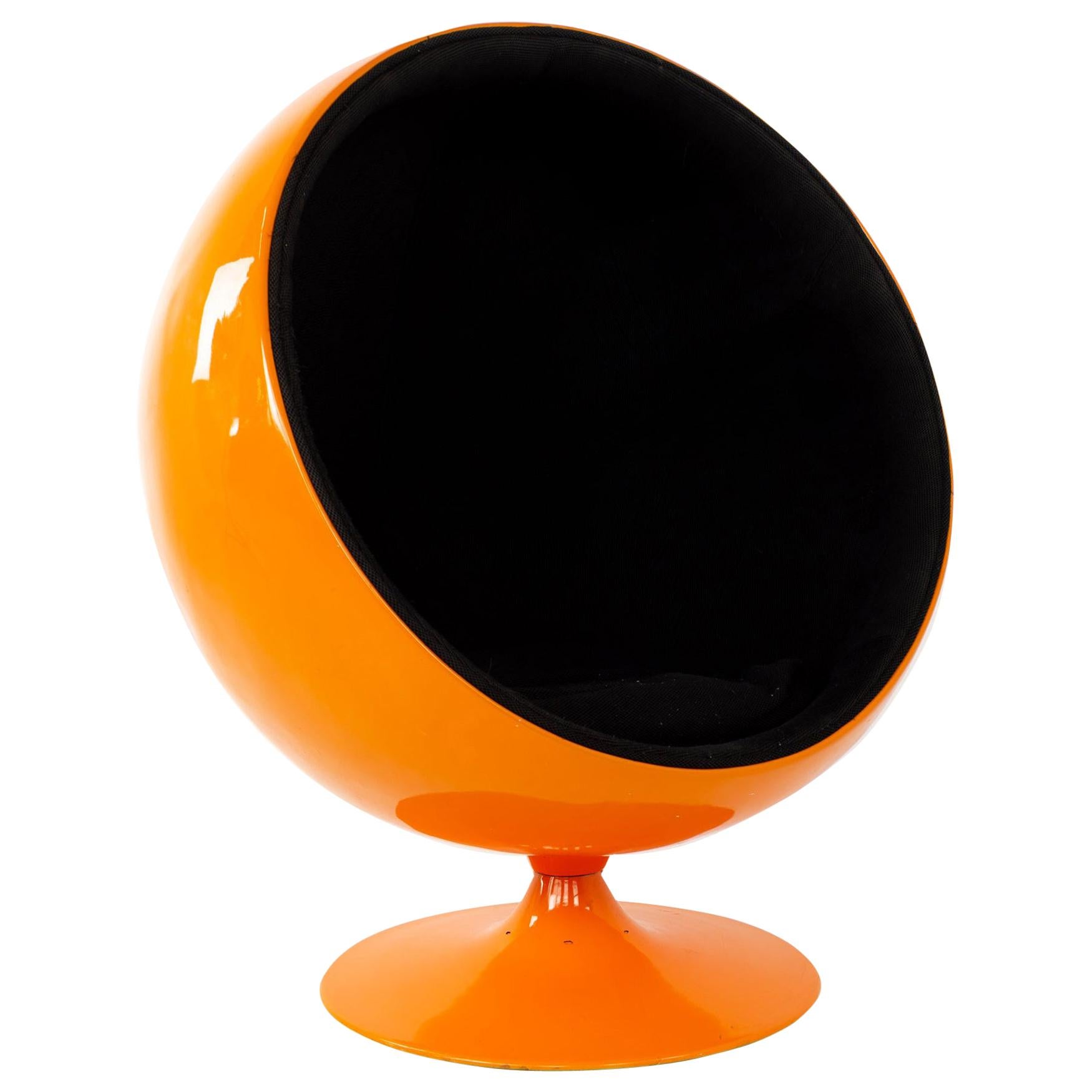 Eero Aarnio Style Mid Century Orange Ball Chair