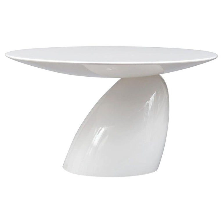 Eero Aarnio White Oval Parabel Table For Sale at 1stDibs