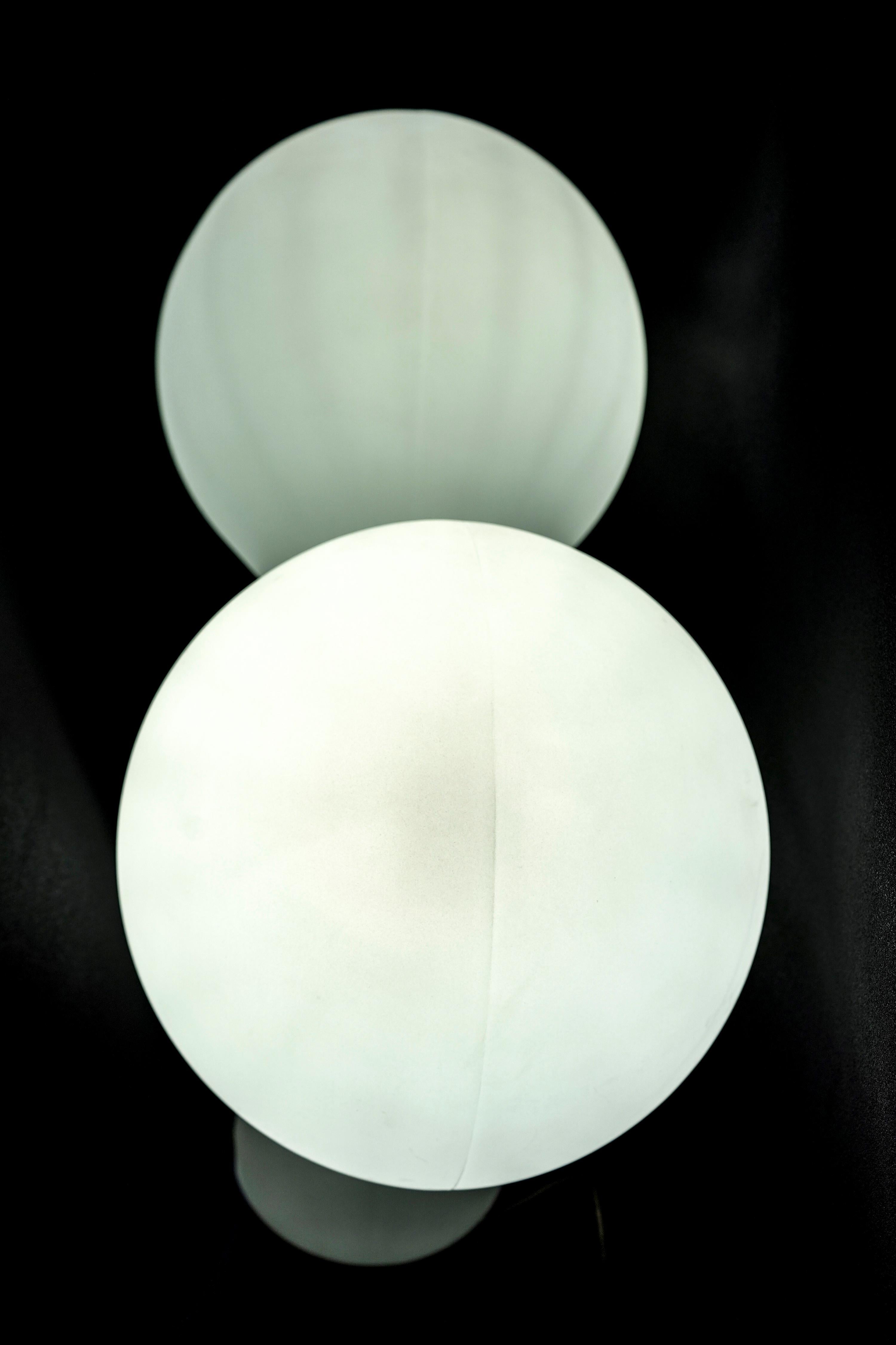 Hand-Crafted Eero Aarnio White Vintage Fiberglass Double Bubble Floor Lamp