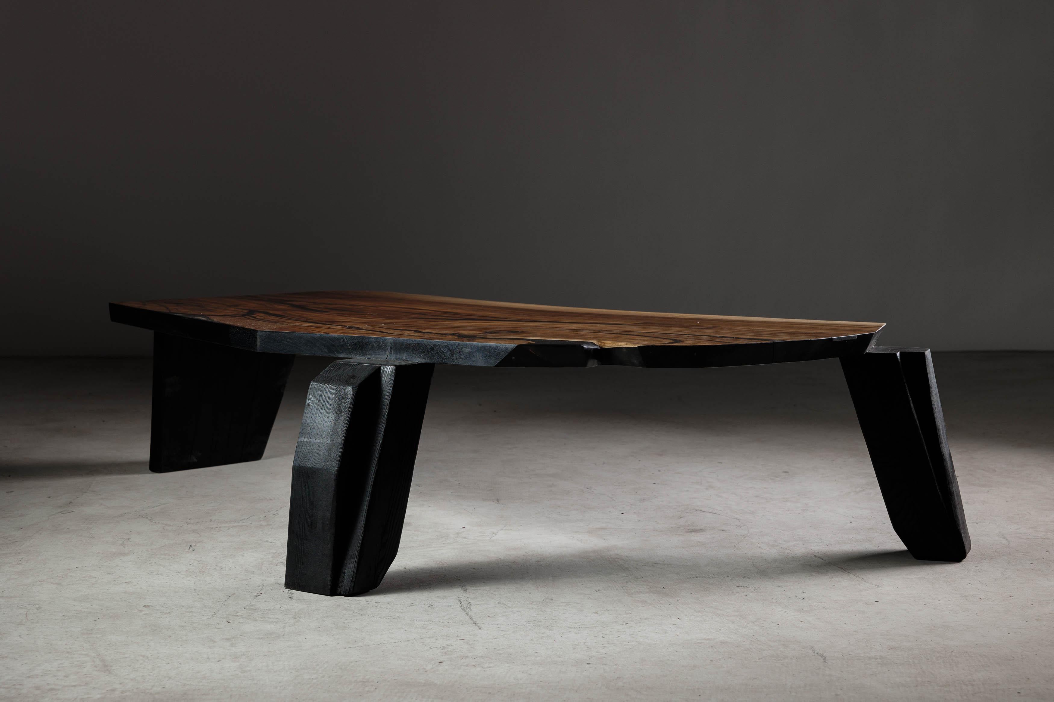Eero Moss Walnut Brutalist Coffee Table, EM102 In New Condition For Sale In Ghimbav, RO
