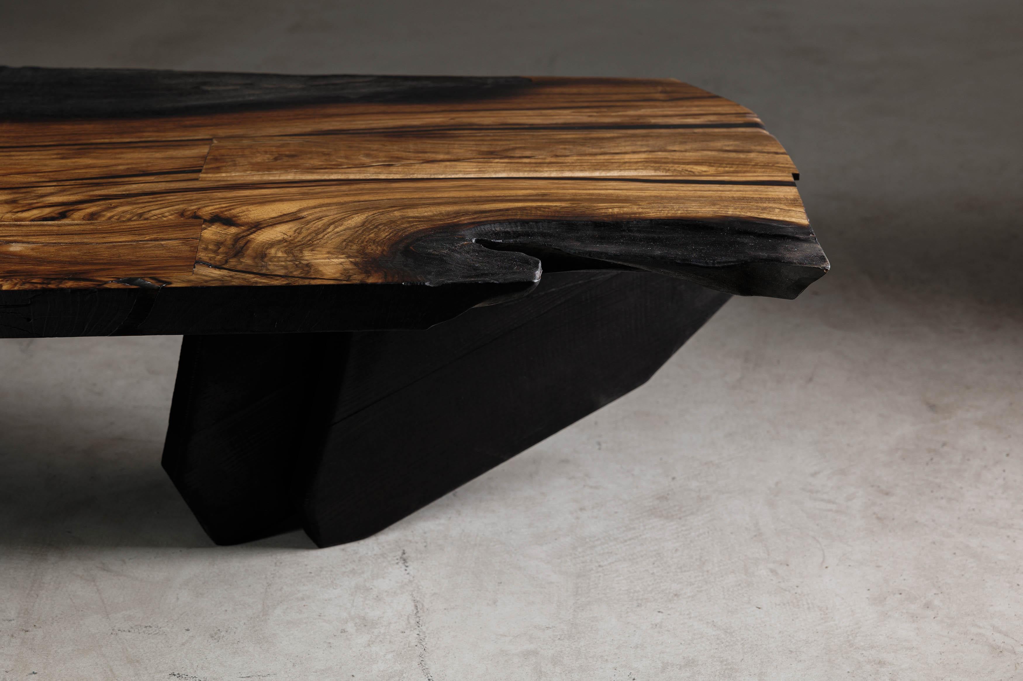 Contemporary Eero Moss Walnut Brutalist Coffee Table, EM103 For Sale