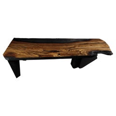 Table basse brutaliste en noyer Eero Moss - EM103