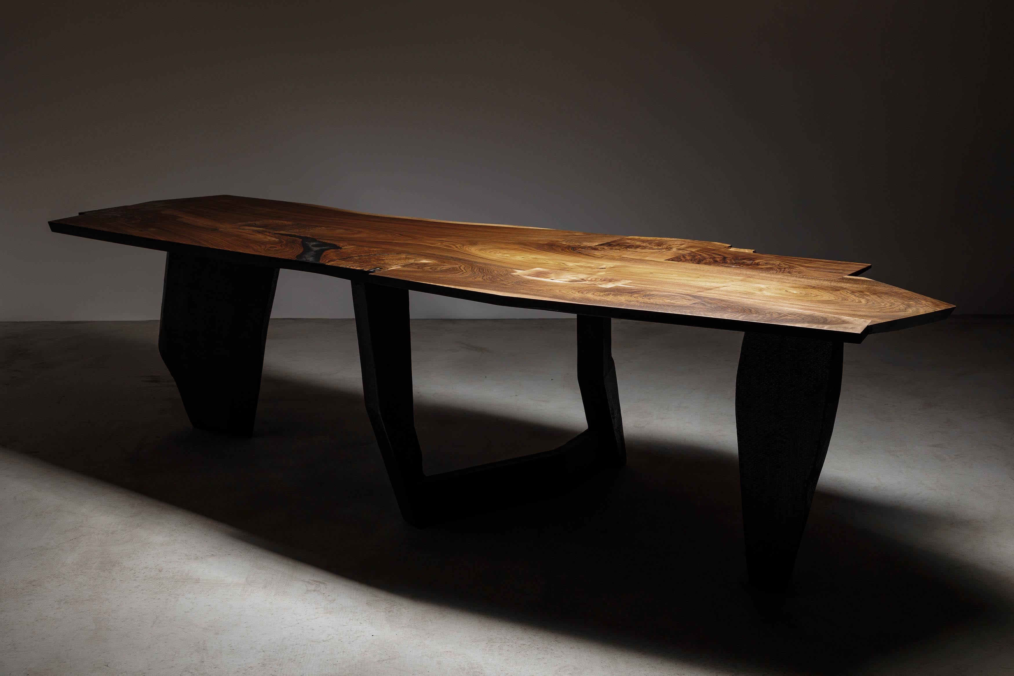Modern Brutalist Sculptural Dining Table, EM202 by Eero Moss For Sale 4