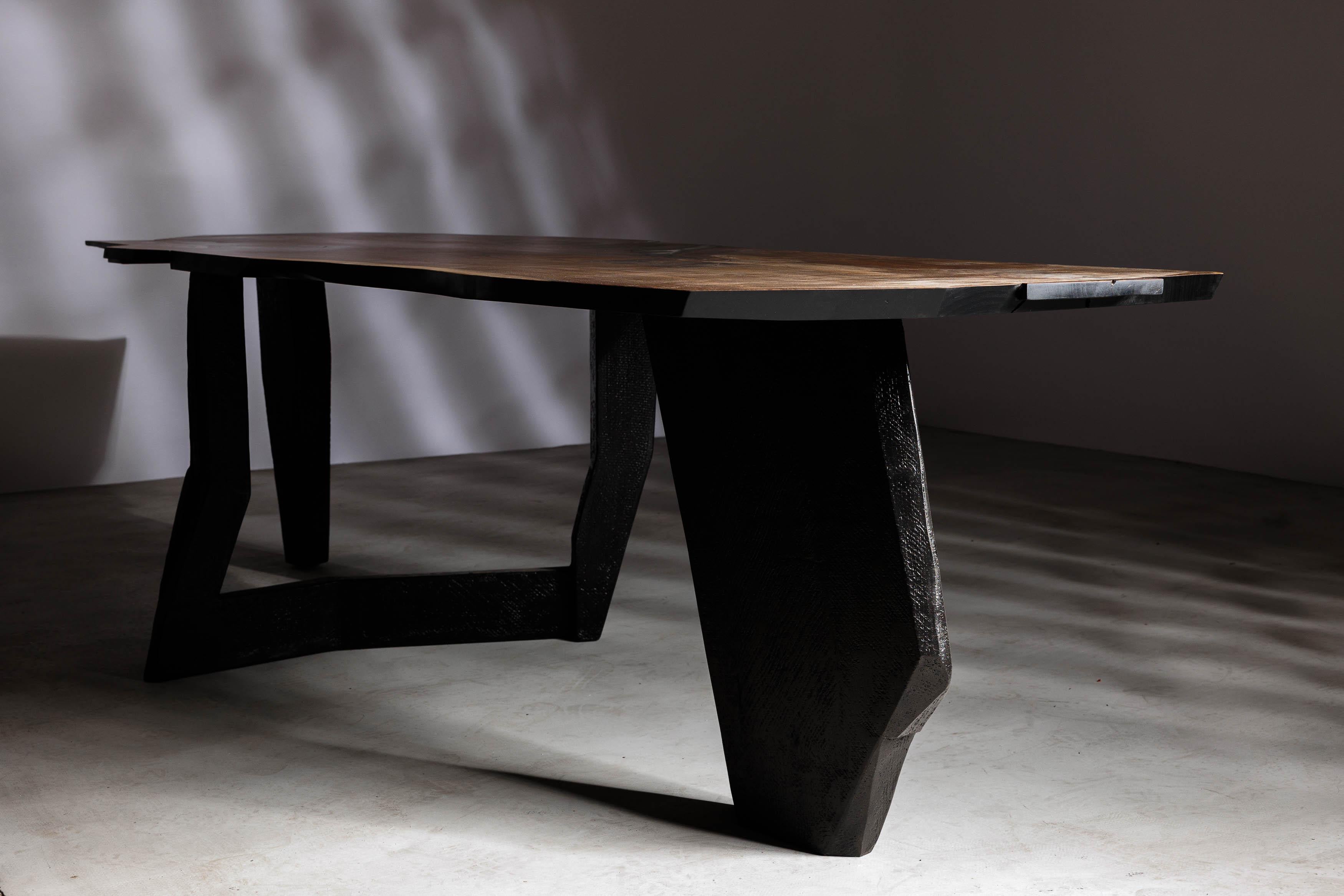 Contemporary Modern Brutalist Sculptural Dining Table, EM202 by Eero Moss For Sale