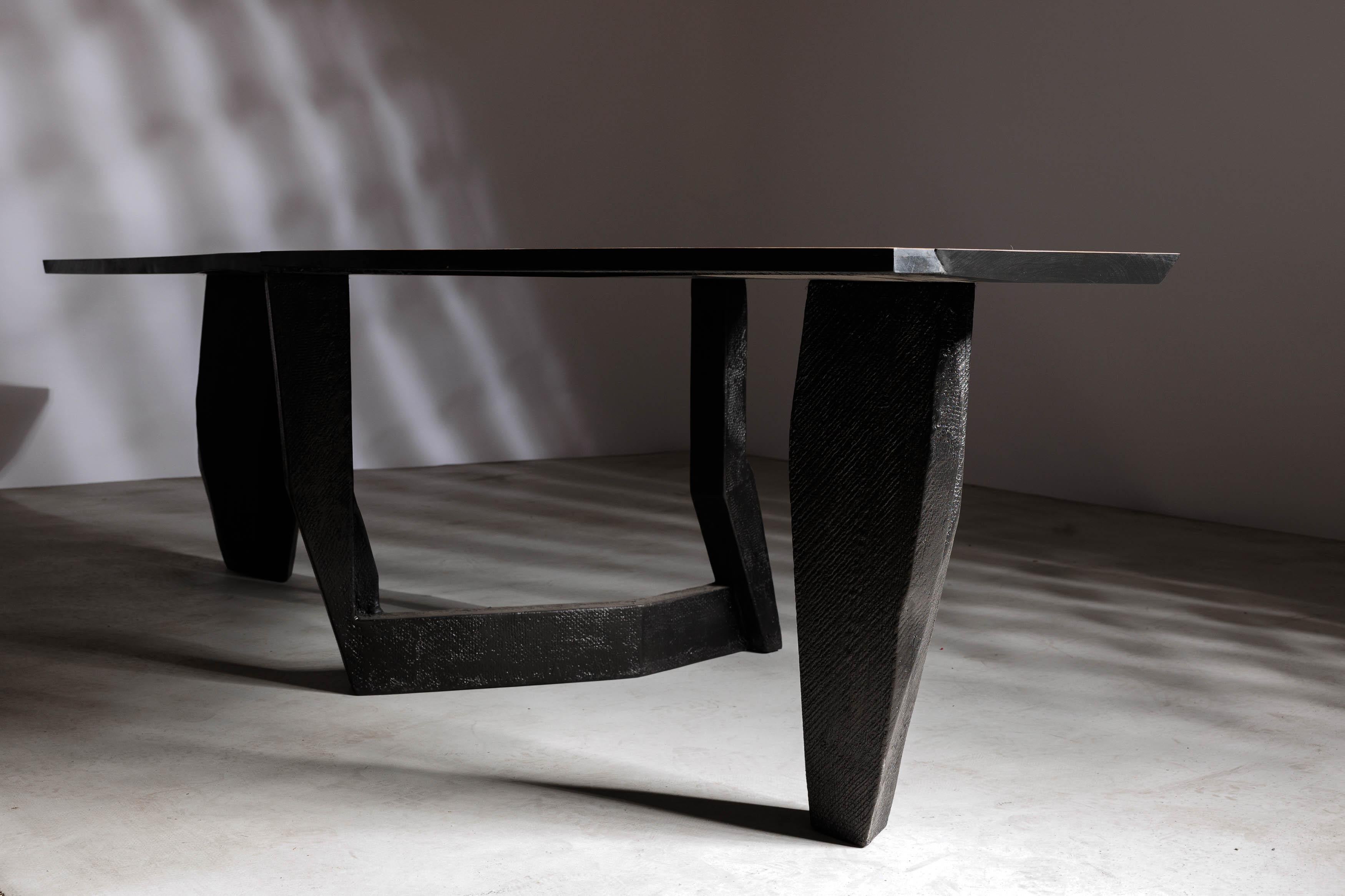 Acrylic Modern Brutalist Sculptural Dining Table, EM202 by Eero Moss For Sale
