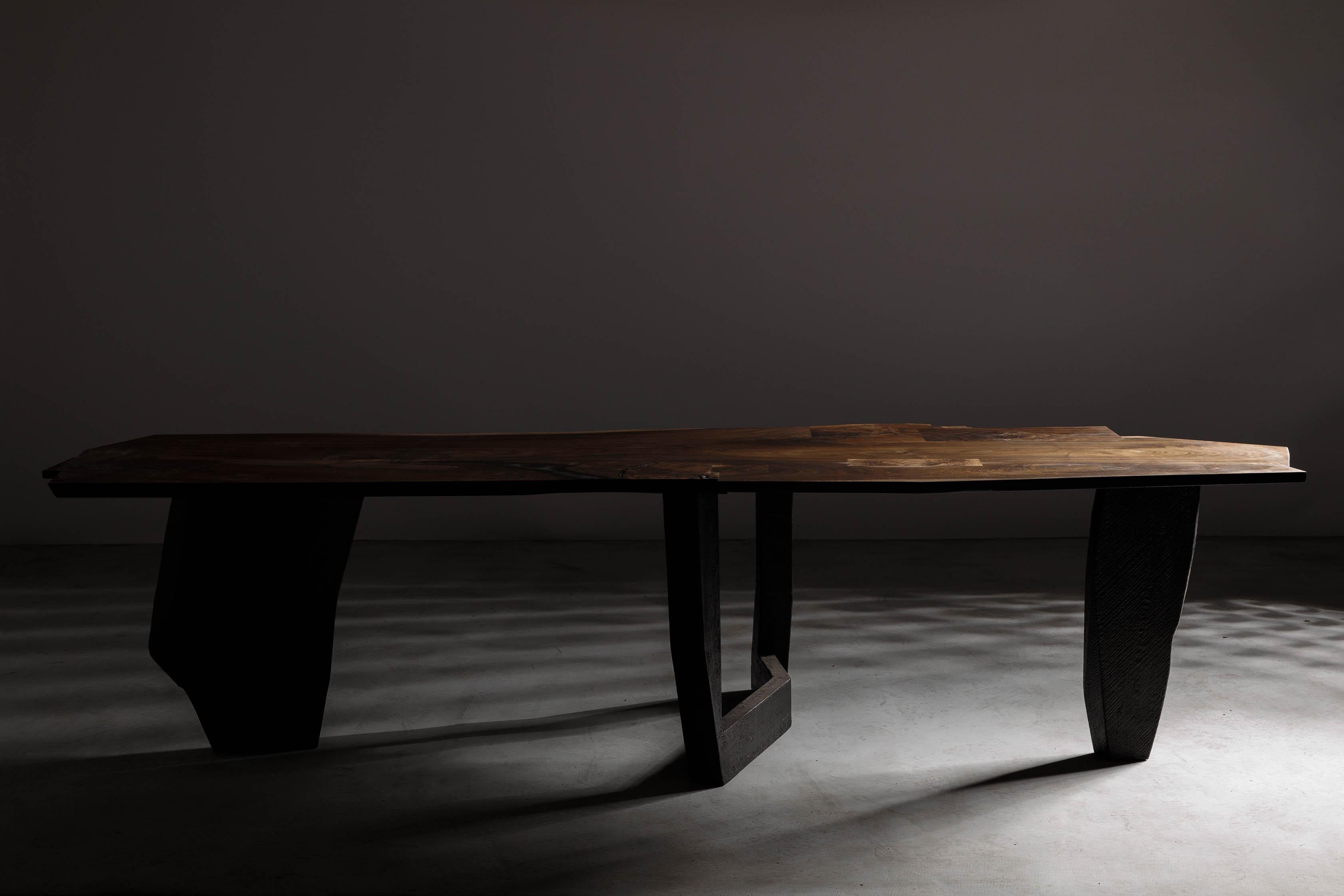 Modern Brutalist Sculptural Dining Table, EM202 by Eero Moss For Sale 1