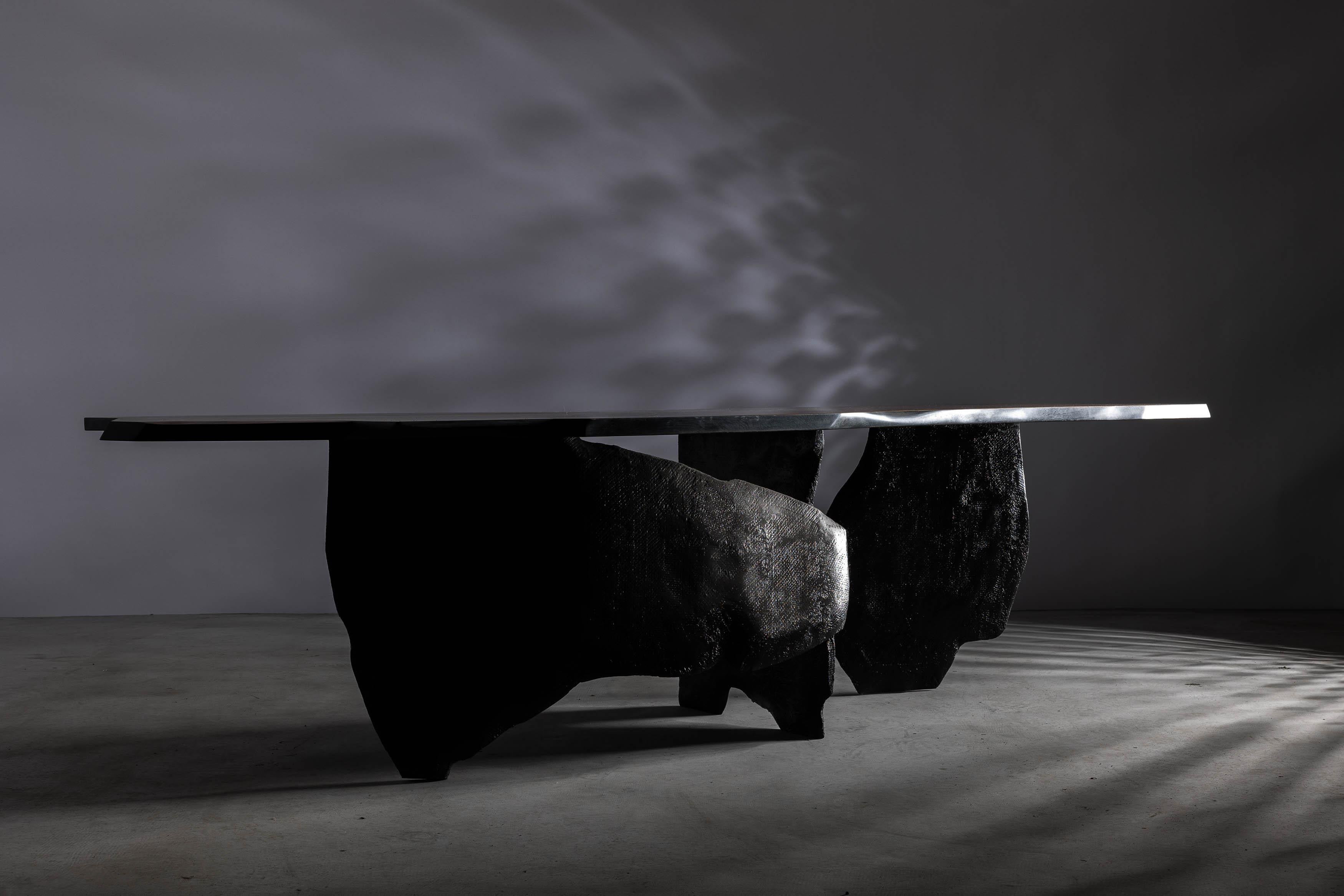 Modern Brutalist Walnut Sculptural Dining Table, EM204 In New Condition For Sale In Ghimbav, RO