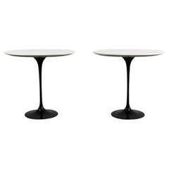 Eero Saarineen Set of Two Oval Coffee Table in Wood and Aluminum, 1990s