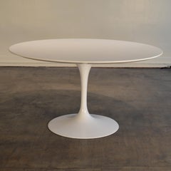 Eero Saarinen 54" Round White Tulip Dining Table by Knoll