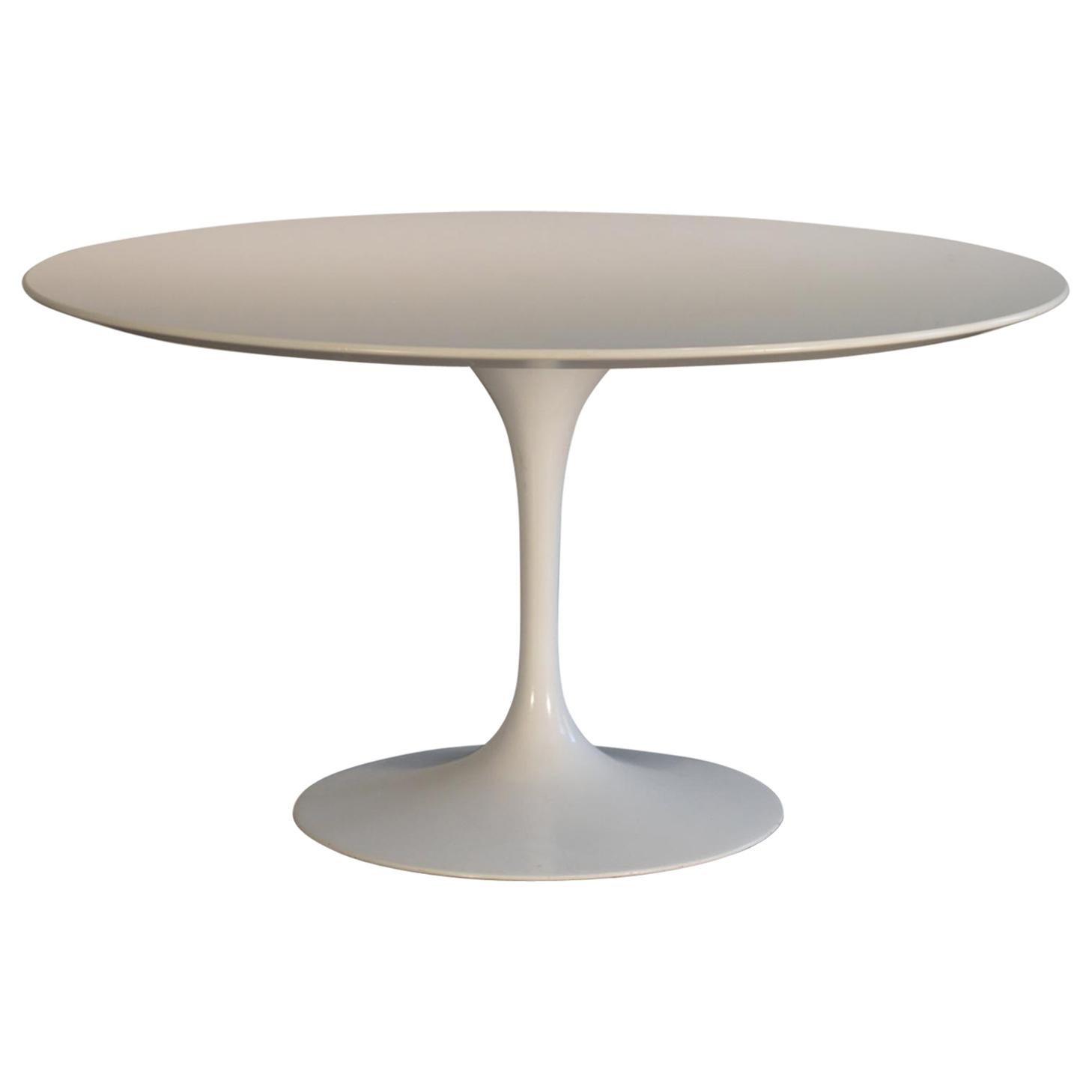Eero Saarinen 54" Round White Tulip Dining Table by Knoll