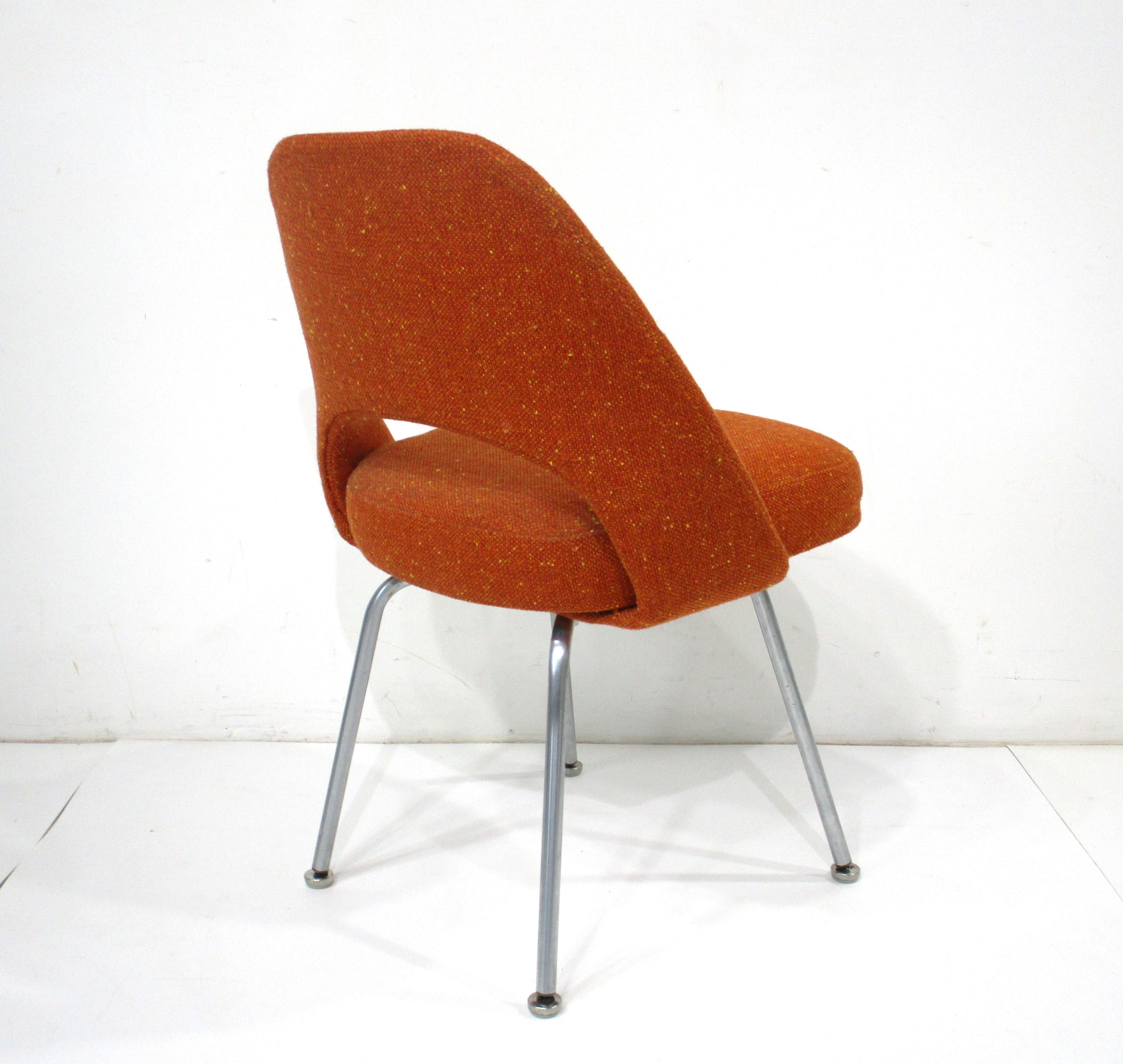American Eero Saarinen 72U Executive Upholstered Armless Desk Chair for Knoll 