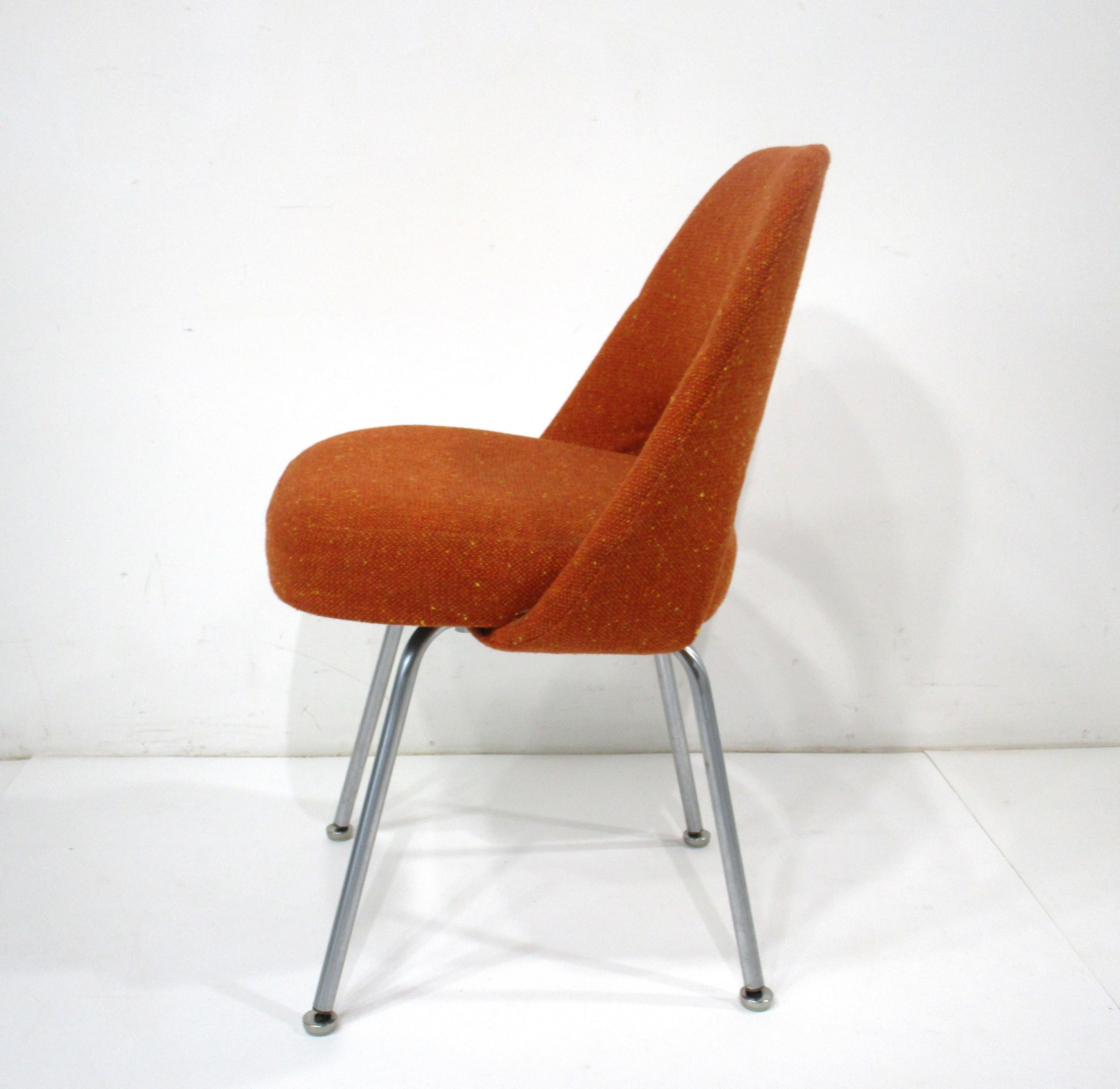 Metal Eero Saarinen 72U Executive Upholstered Armless Desk Chair for Knoll 