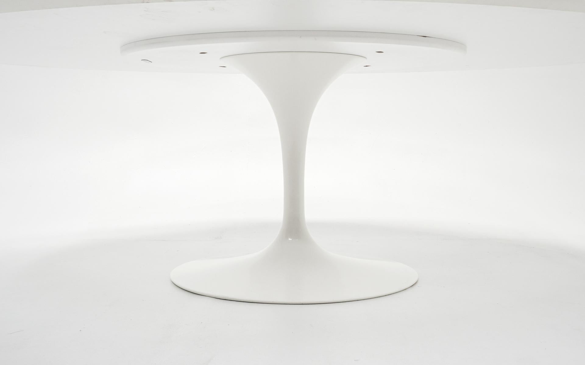American Eero Saarinen Oval Tulip Base Dining Table, White Laminate Top