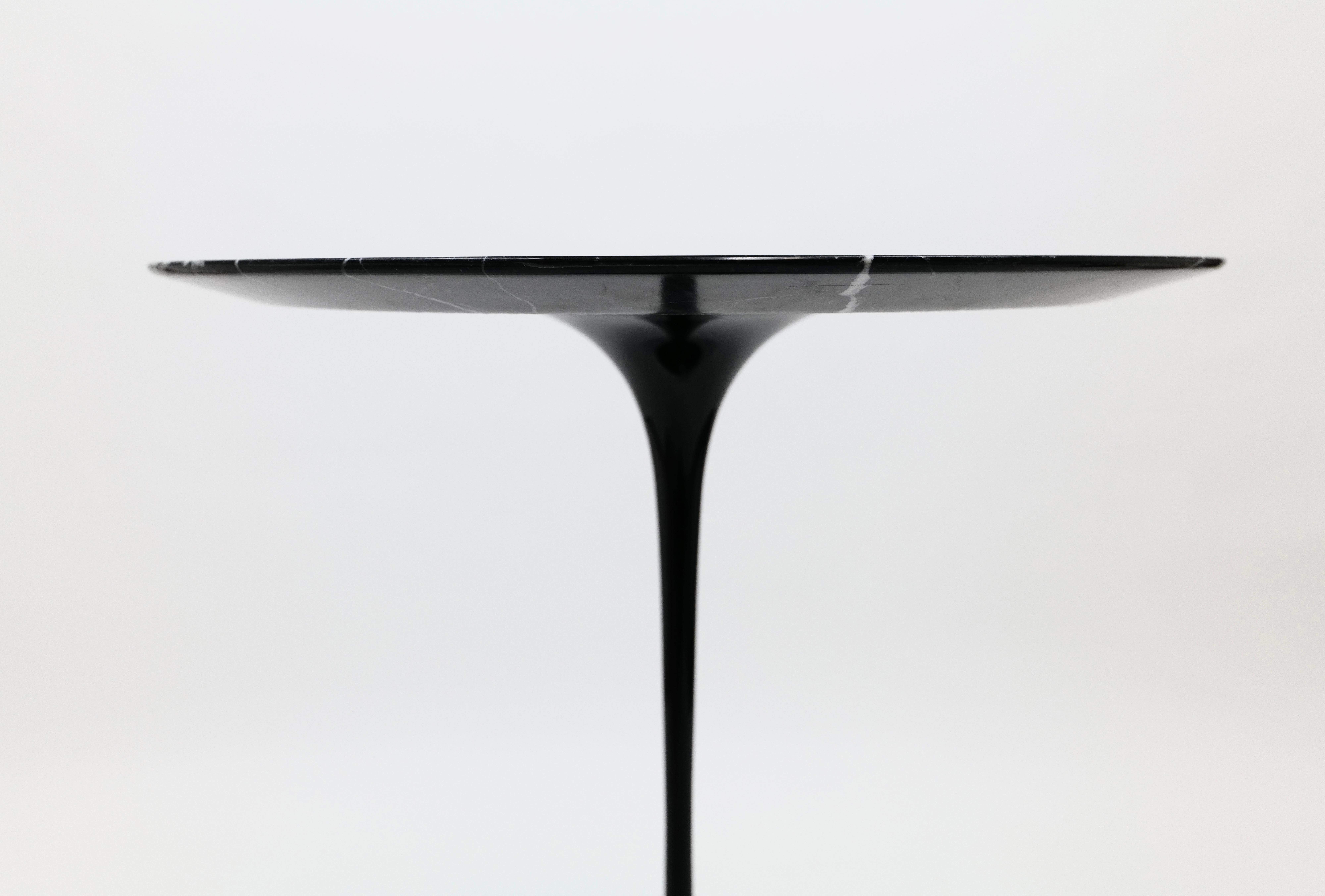 Contemporary Eero Saarinen Black Marble Tulip Side Table