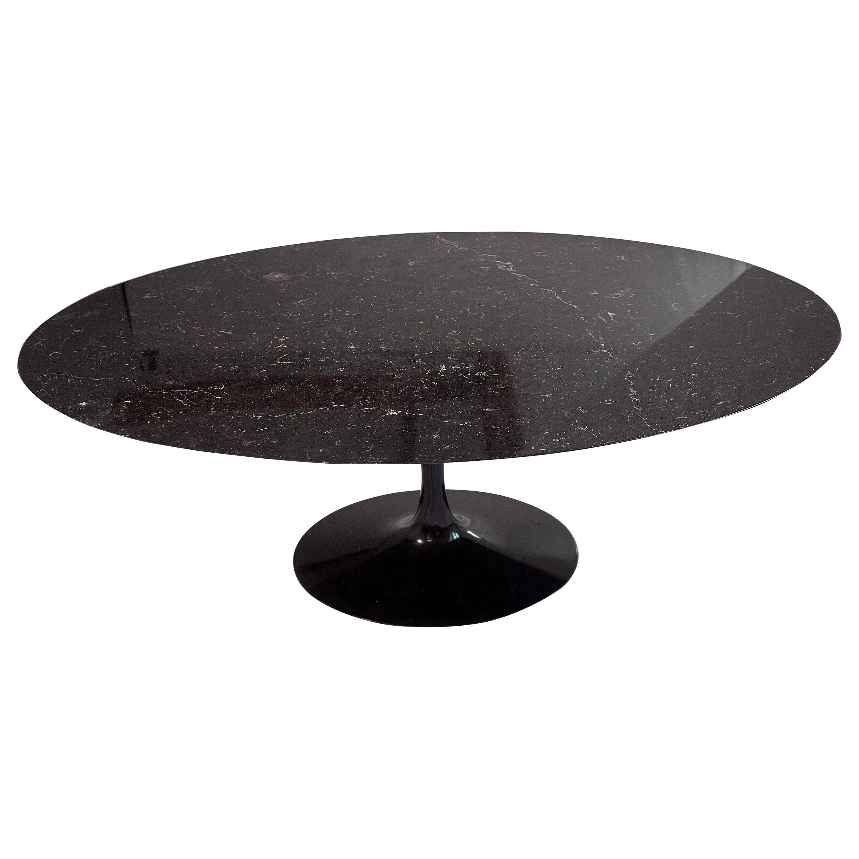 Eero Saarinen, Black Marquina Top Tulip Table. Black Base For Sale