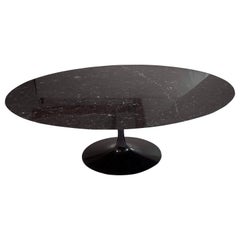 Eero Saarinen, Black Marquina Top Tulip Table. Black Base