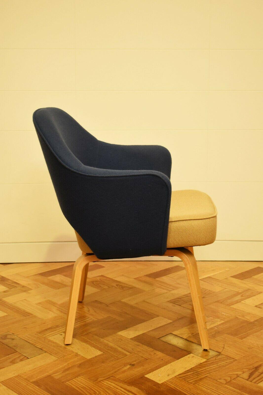 Central American Eero Saarinen Conference Chair in Navy and Bei