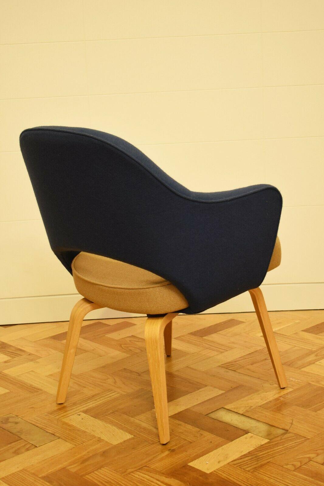 Eero Saarinen Conference Chair in Navy and Bei In Fair Condition In London, GB