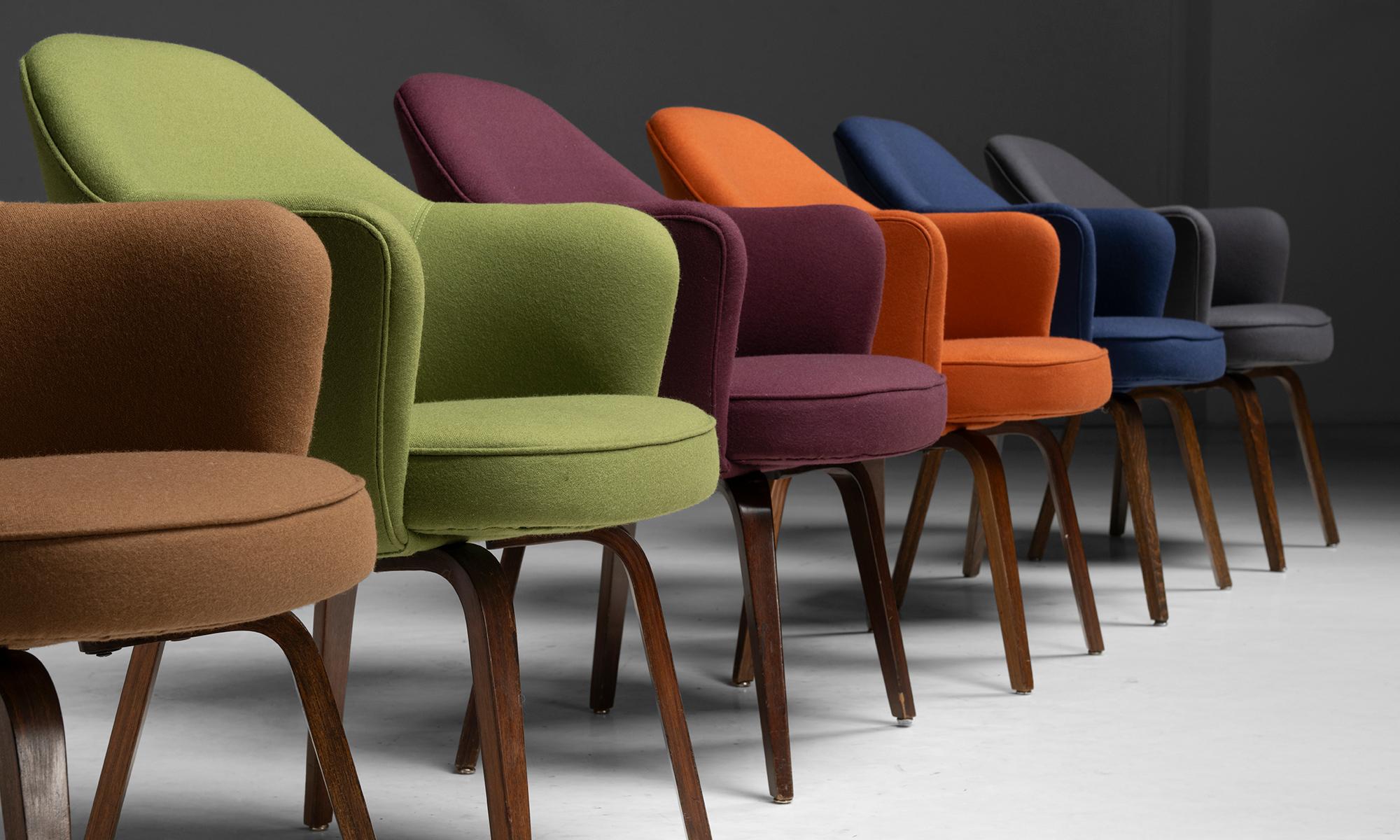 Americano Sedie da pranzo di Eero Saarinen in lana, USA circa 1980 in vendita