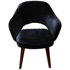 Eero Saarinen Executive Chair for Knoll in Black Mohair