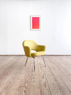 Eero Saarinen Executive Chair for Knoll, Reupholstered in Yellow Wool Felt