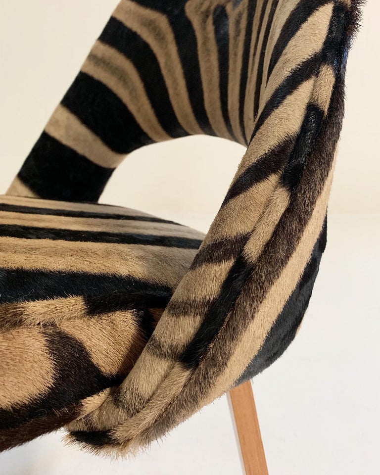 Eero Saarinen Executive Chairs in Zebra Hide, Pair at 1stDibs zebra