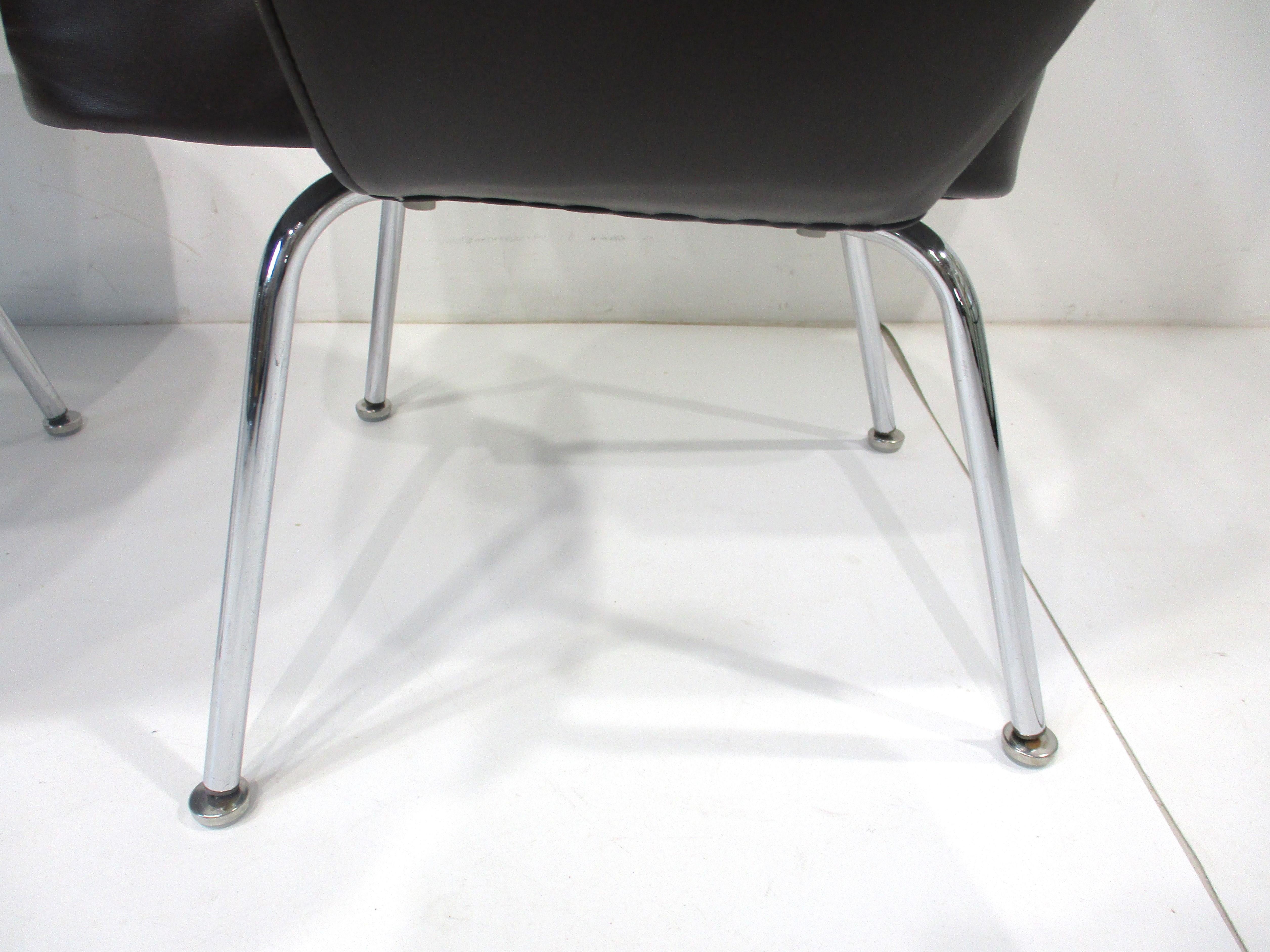 20th Century Eero Saarinen Executive Leather Arm Chairs by Knoll # M -71