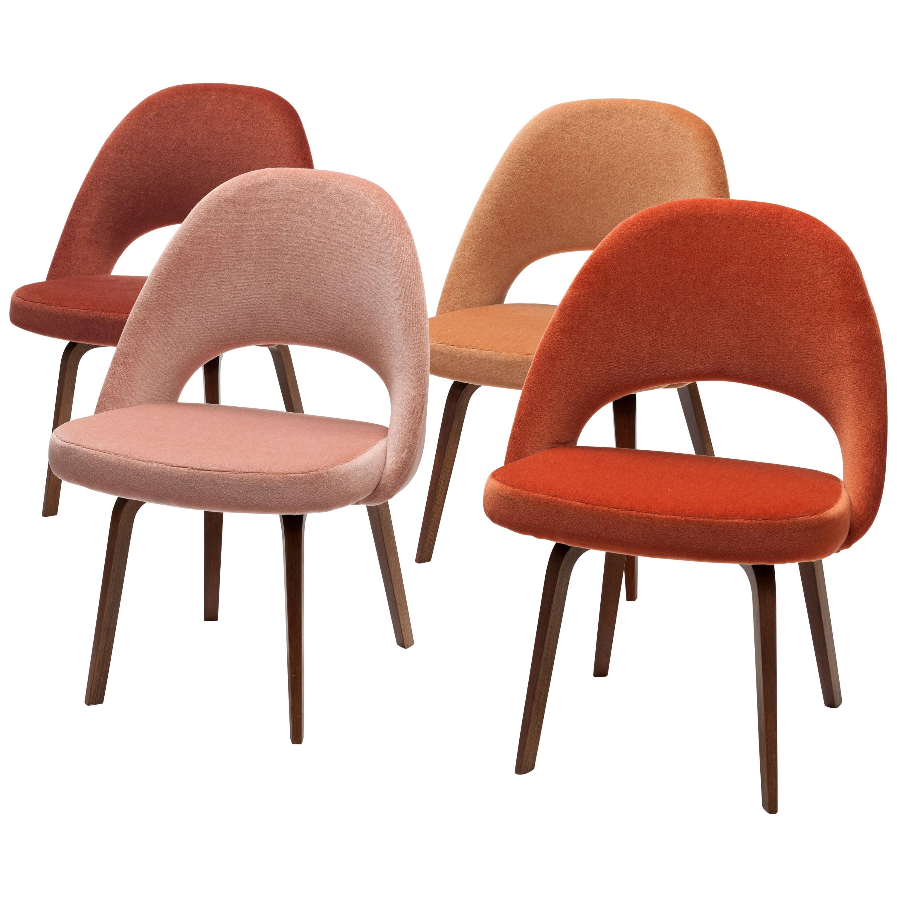 Eero Saarinen Executive Side Chairs with Wooden Legs