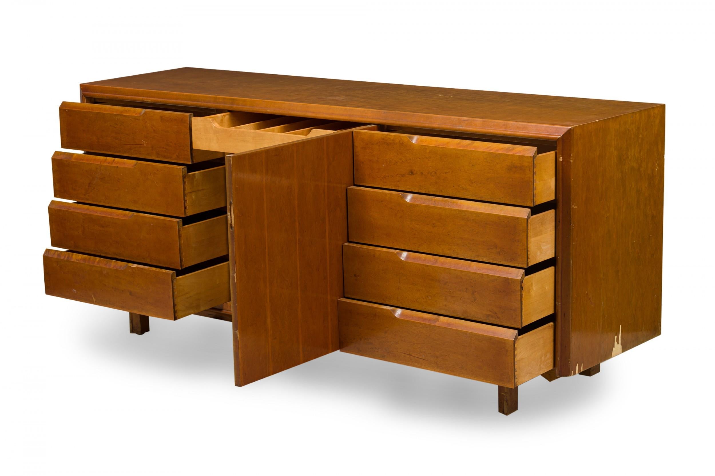 20th Century Eero Saarinen Finnish Modern Inlaid Birch and Maple Sideboard Dresser For Sale