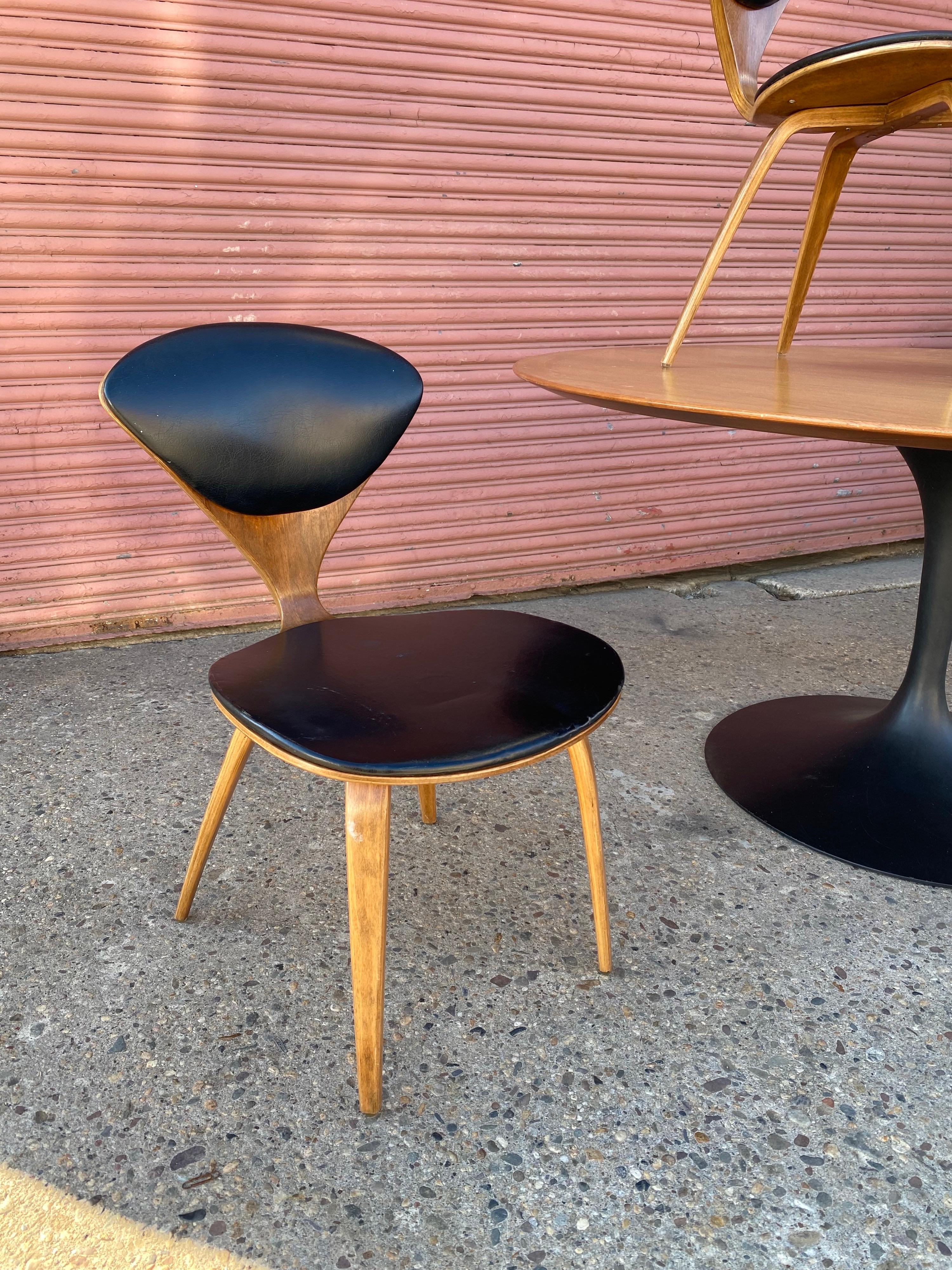 Eero Saarinen for Knoll Game Table and 4 Norman Cherner Side Chairs 1