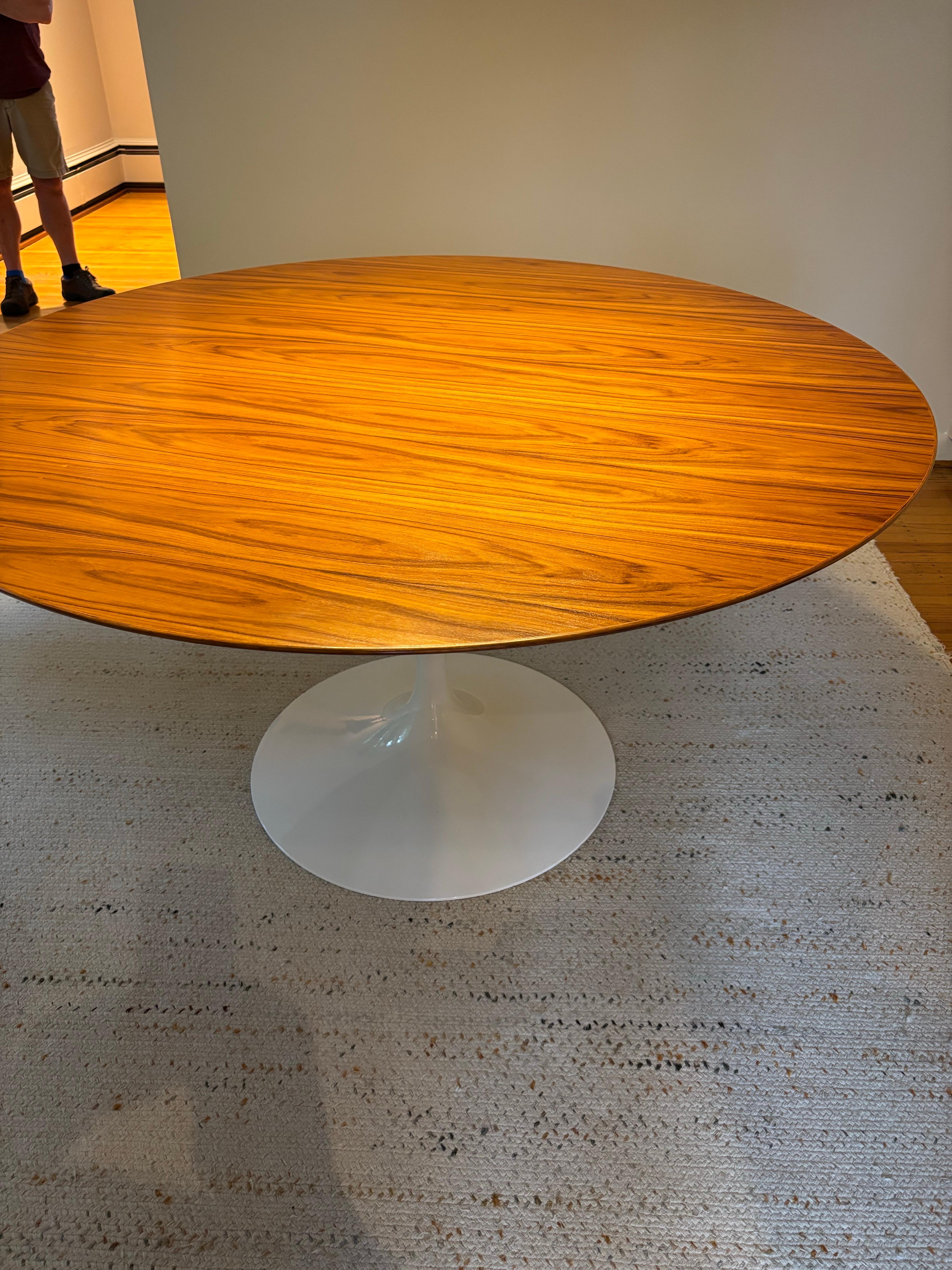 Eero Saarinen for Knoll Rosewood 54' Round Dining Table.  This one dates to 2015 and is in very nice condition!  Shows very little signs of use.  This table was bought new for a home in Philadelphia, but users spent most of their time in Canada. 