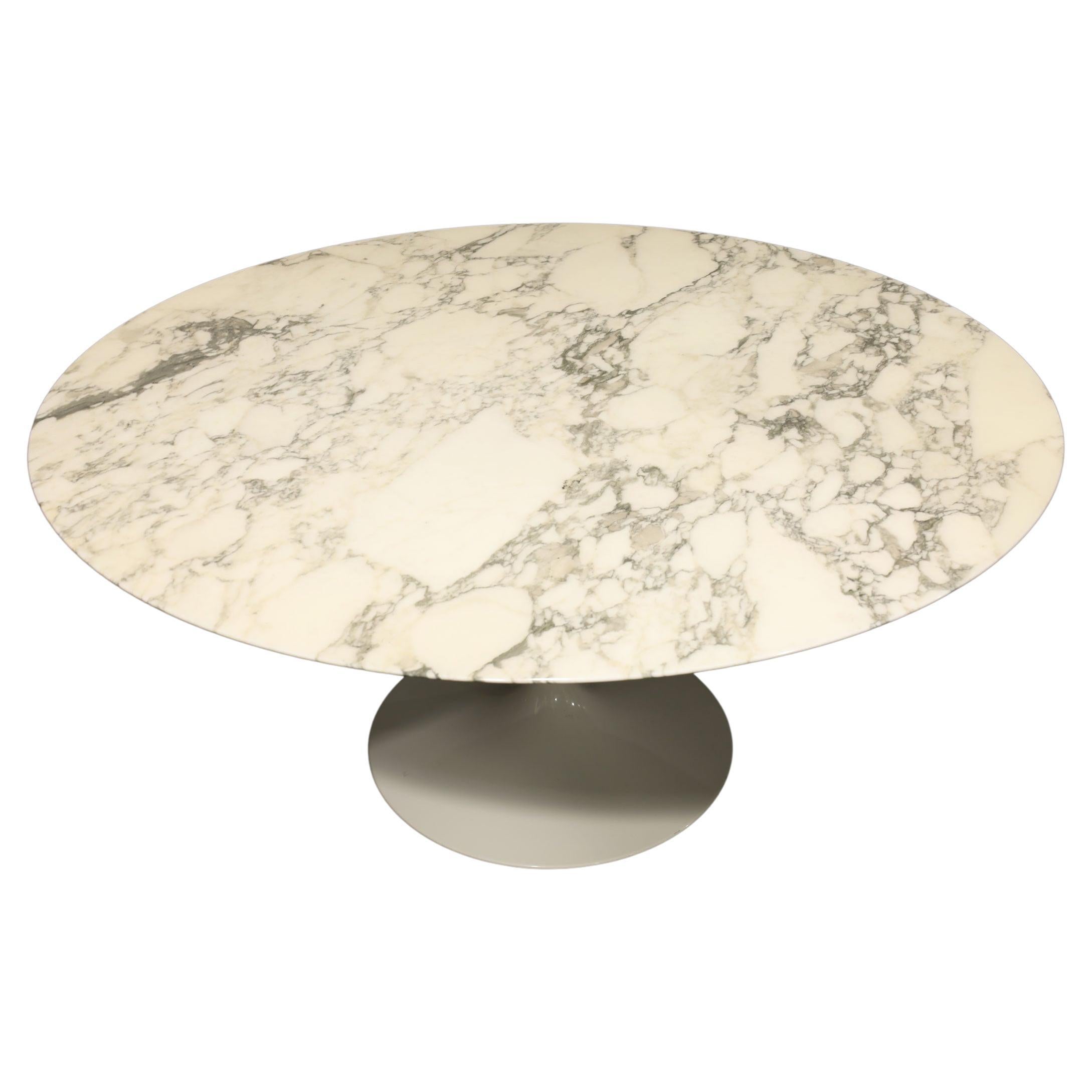 Eero Saarinen for Knoll 60" Tulip Table in Arabescato Marble