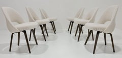 Eero Saarinen for Knoll Armless Executive Chair with Walnut Legs and Boucle