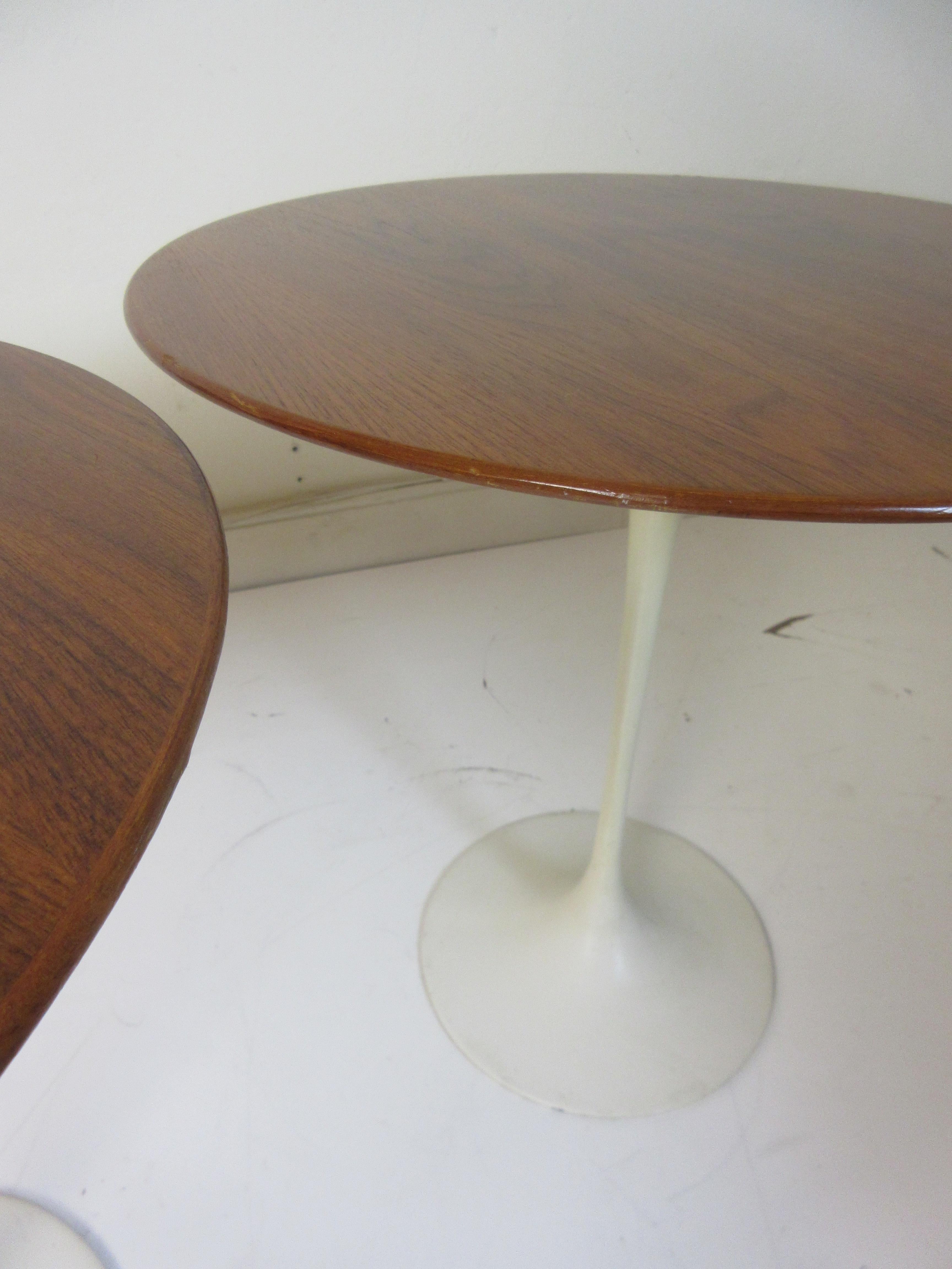 Eero Saarinen for Knoll Associates Walnut Tulip Side Tables 1