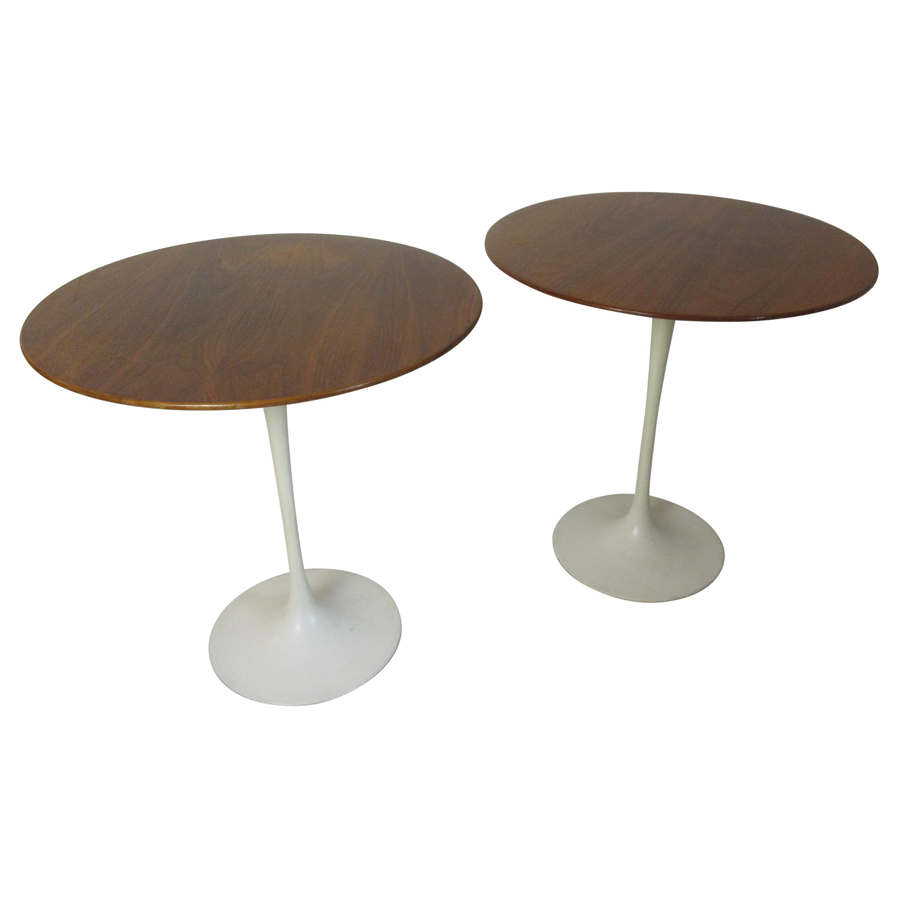 Eero Saarinen for Knoll Associates Walnut Tulip Side Tables