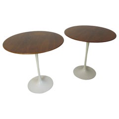 Retro Eero Saarinen for Knoll Associates Walnut Tulip Side Tables