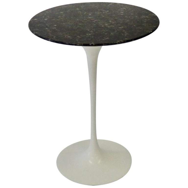 Eero Saarinen for Knoll Custom Black Stone Top on Early Tulip Table