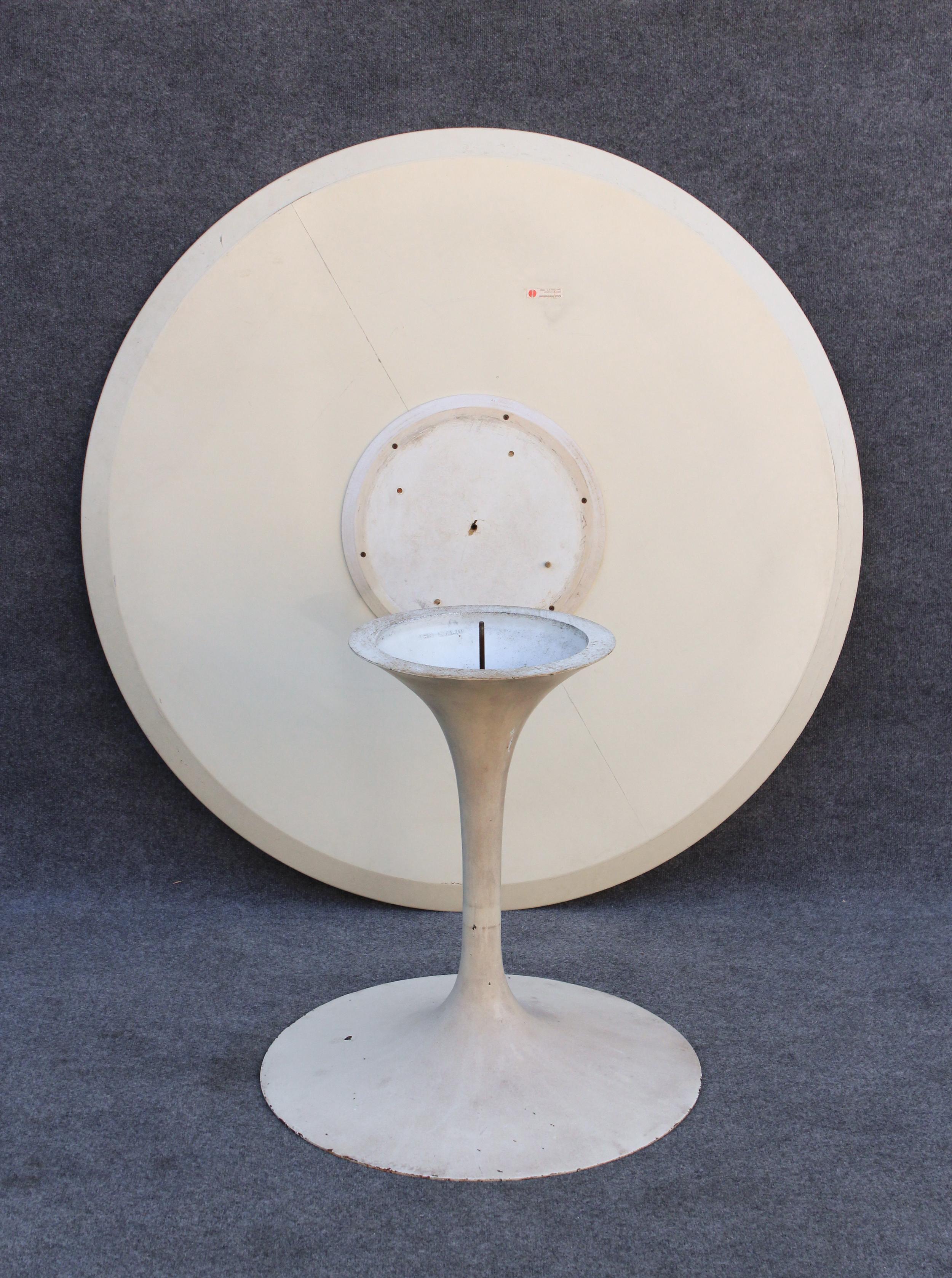 Eero Saarinen for Knoll Early Tulip Table Cast Iron Base & White Laminate 54