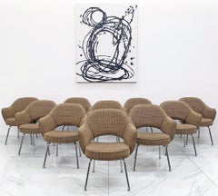 Eero Saarinen for Knoll Executive Armchairs in Custom Tan Tweed