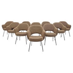 Eero Saarinen for Knoll Executive Armchairs in Custom Tan Tweed